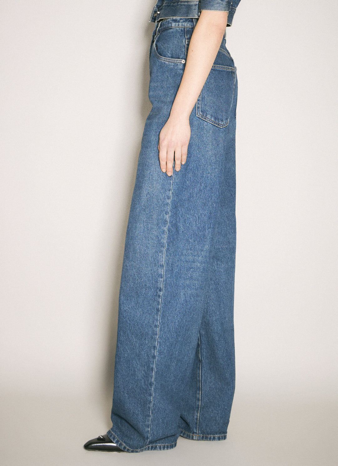 Prada Women Logo Plaque Balloon Jeans