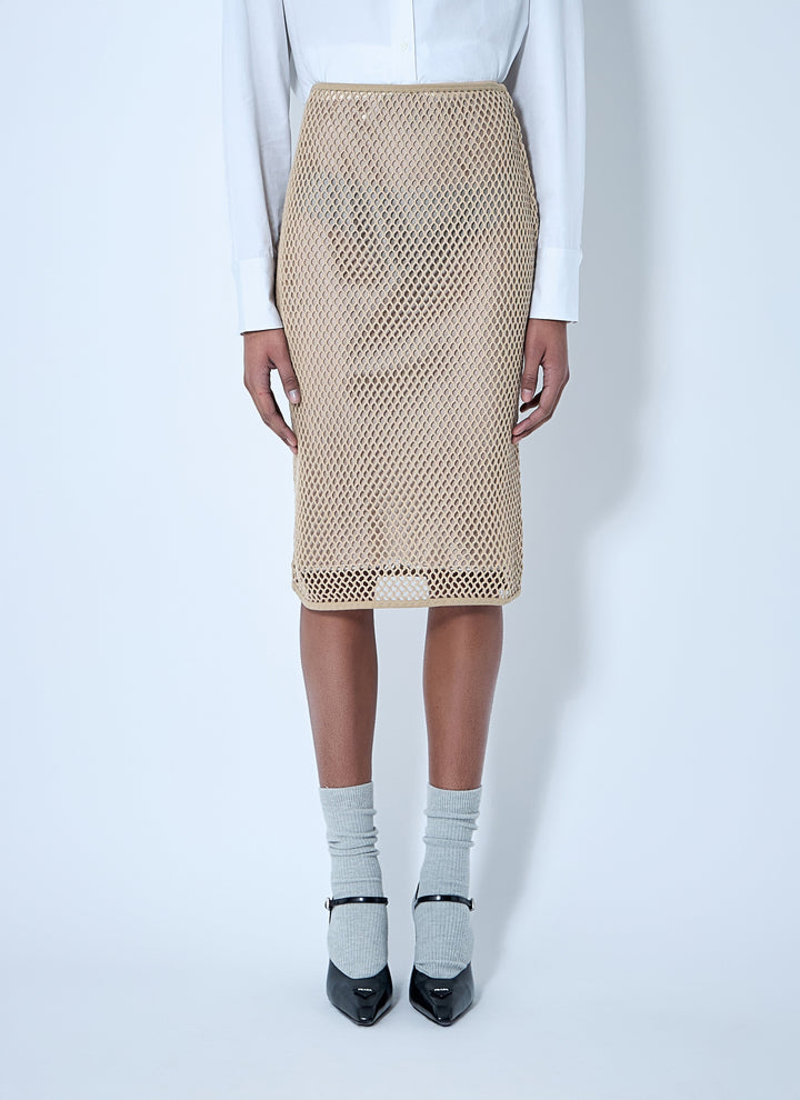Prada Women Crochet Midi Skirt