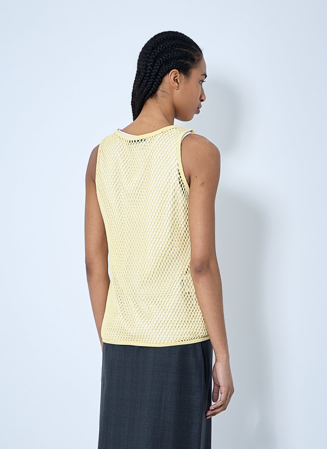 Prada Women Logo Plaque Open- Knit Tank Top