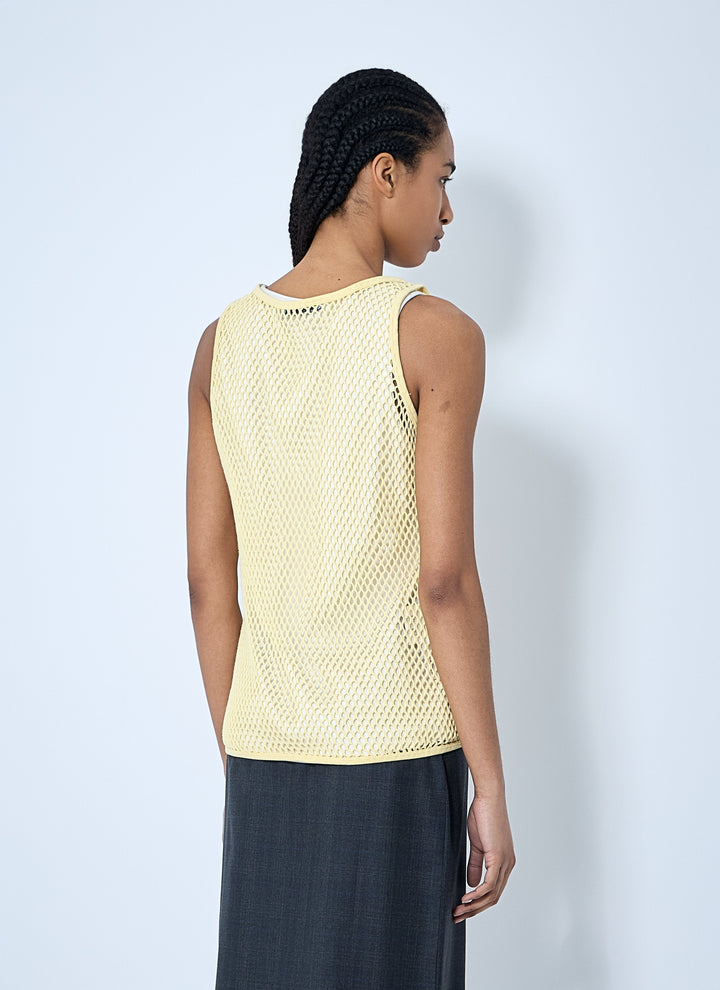 Prada Women Logo Plaque Open- Knit Tank Top