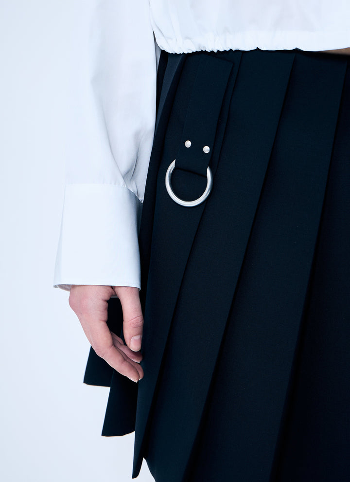 Prada Women Pleated Wool Skirt