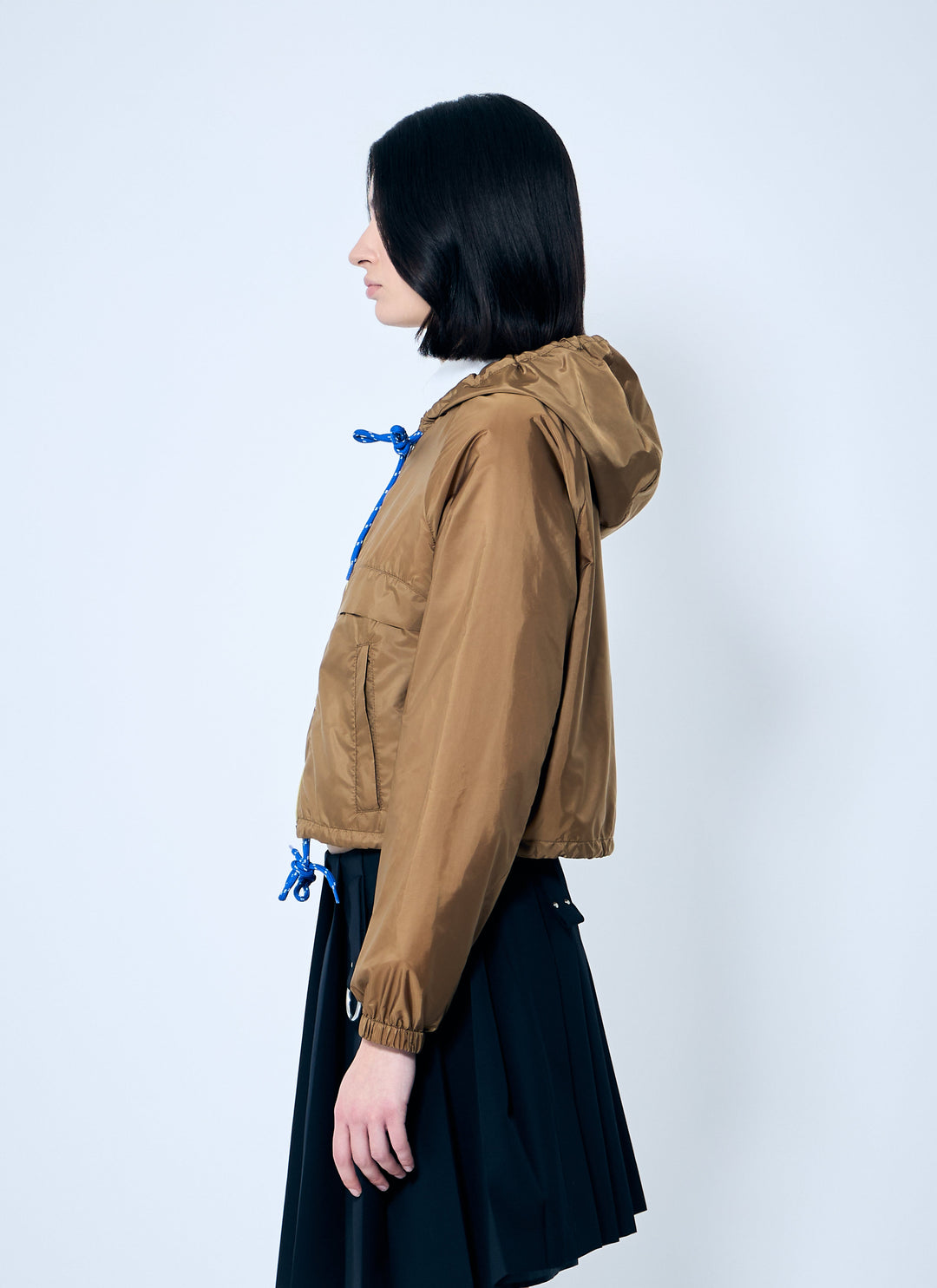 Prada Women Re-Nylon Hooded Jacket With Contrast Trims