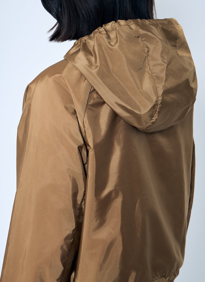 Prada Women Re-Nylon Hooded Jacket With Contrast Trims