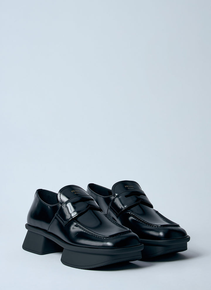 Prada Women Equal Brushed Leather Loafers