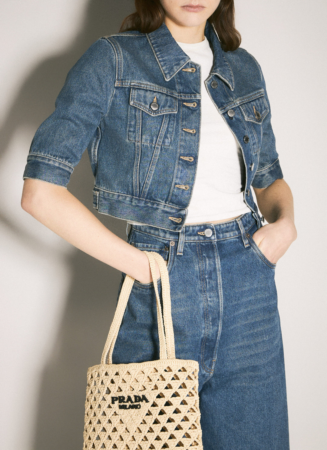 Prada Women Crochet Tote Bag