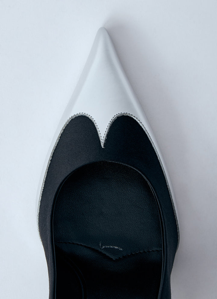 Prada Women Satin And Metallic Heeled Pumps