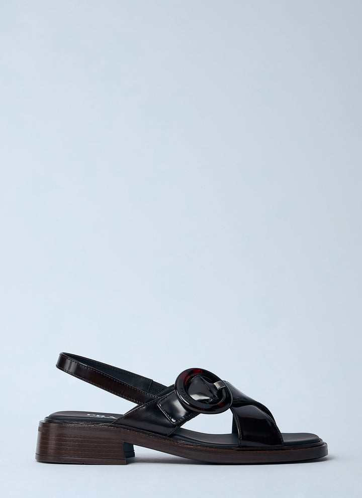 Prada Women Brushed Leather Sandals