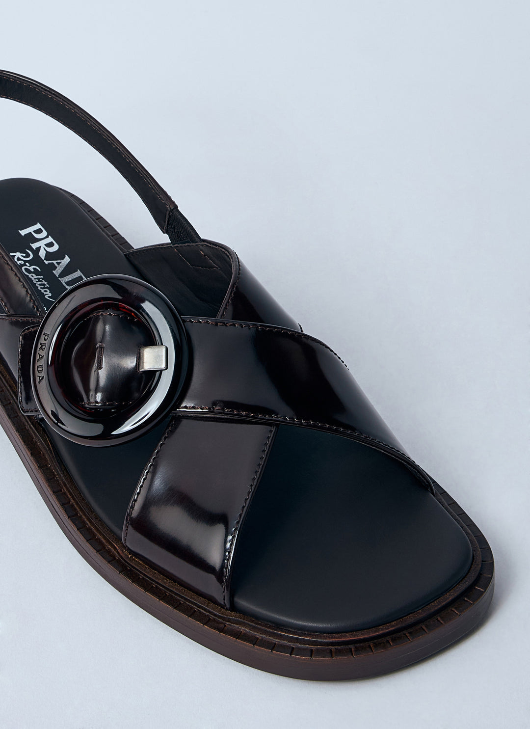 Prada Women Brushed Leather Sandals