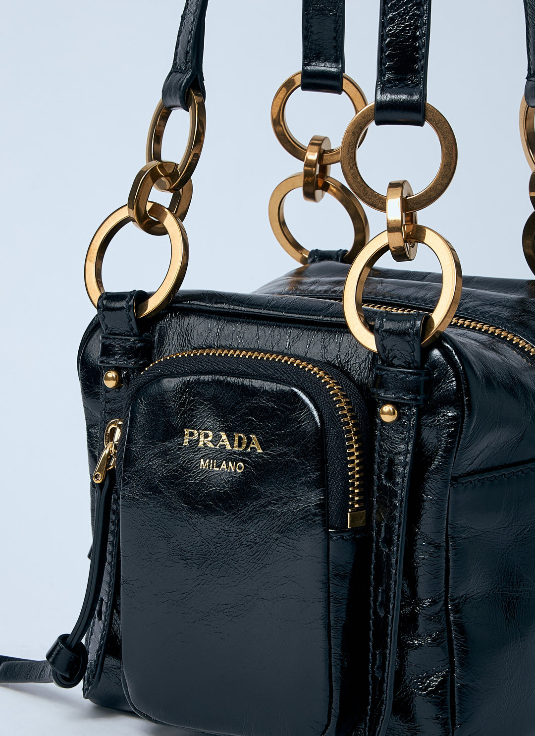 Prada Women Mini Dangle Leather Handbag