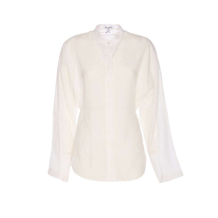 Alaia Women Round Blouse In Linen Blend