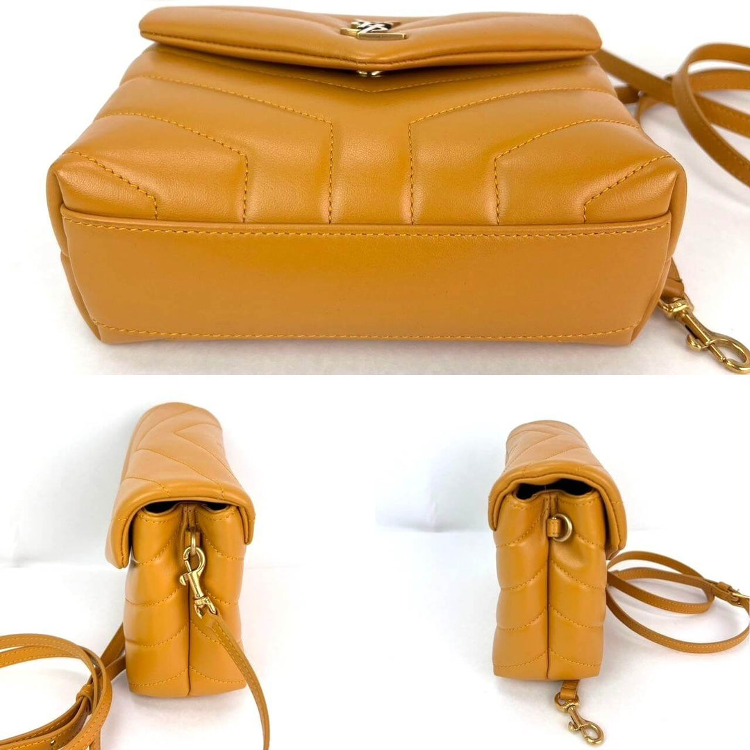 Saint Laurent Calfskin Quilted Toy Loulou Yellow Crossbody Bag, luxury bags, mustard yellow leather, adjustable strap