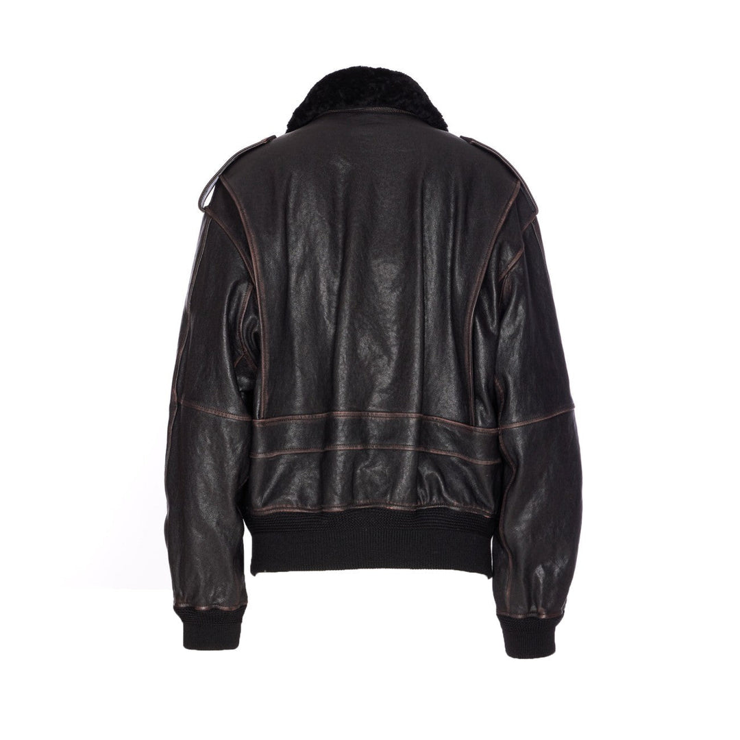 Saint Laurent Women Shearling And Textured Vintage Lambskin Bomber Jacket