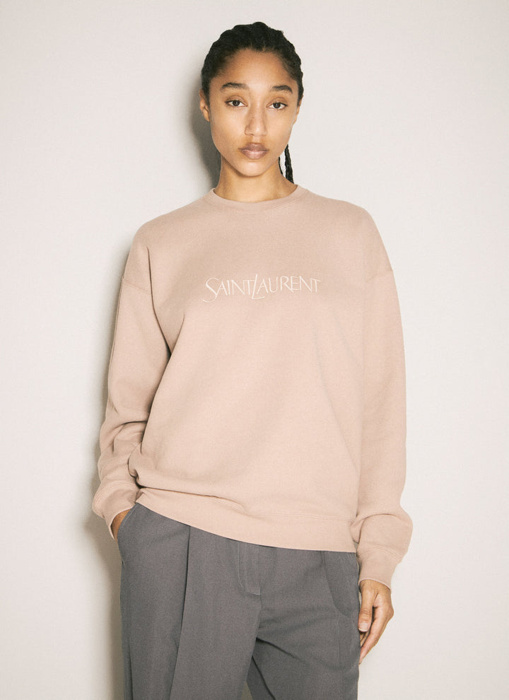 Saint Laurent Women Logo Embroidery Sweatshirt