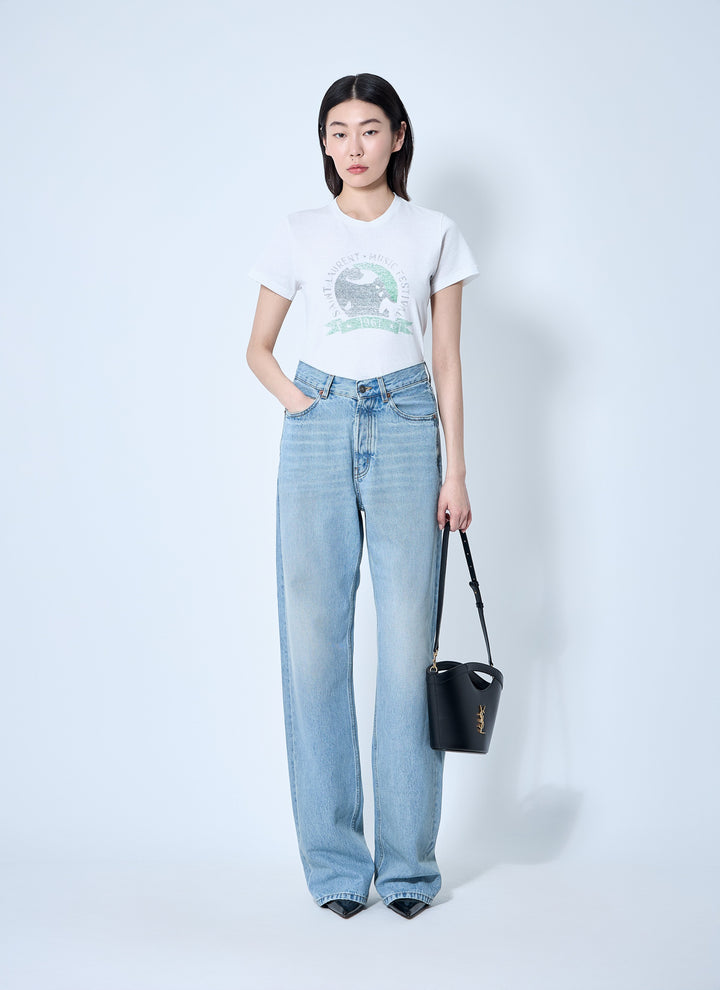 Saint Laurent Women Logo Motif T-Shirt