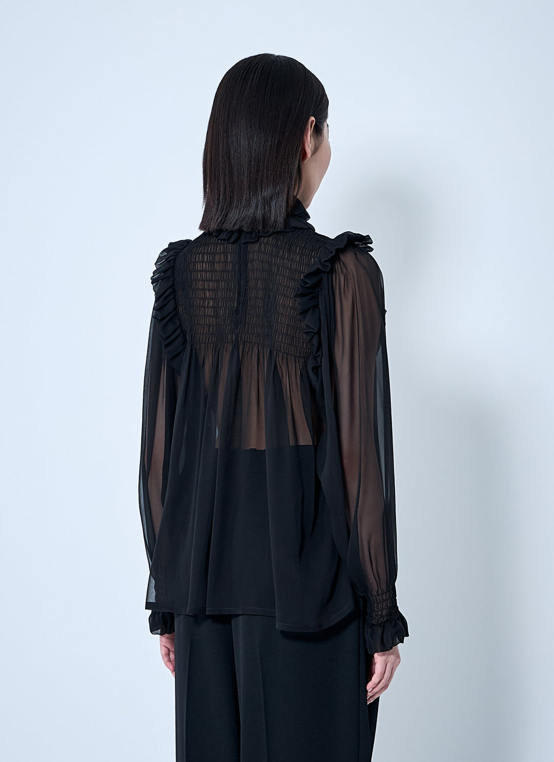 Saint Laurent Women Ruffled Silk Blouse