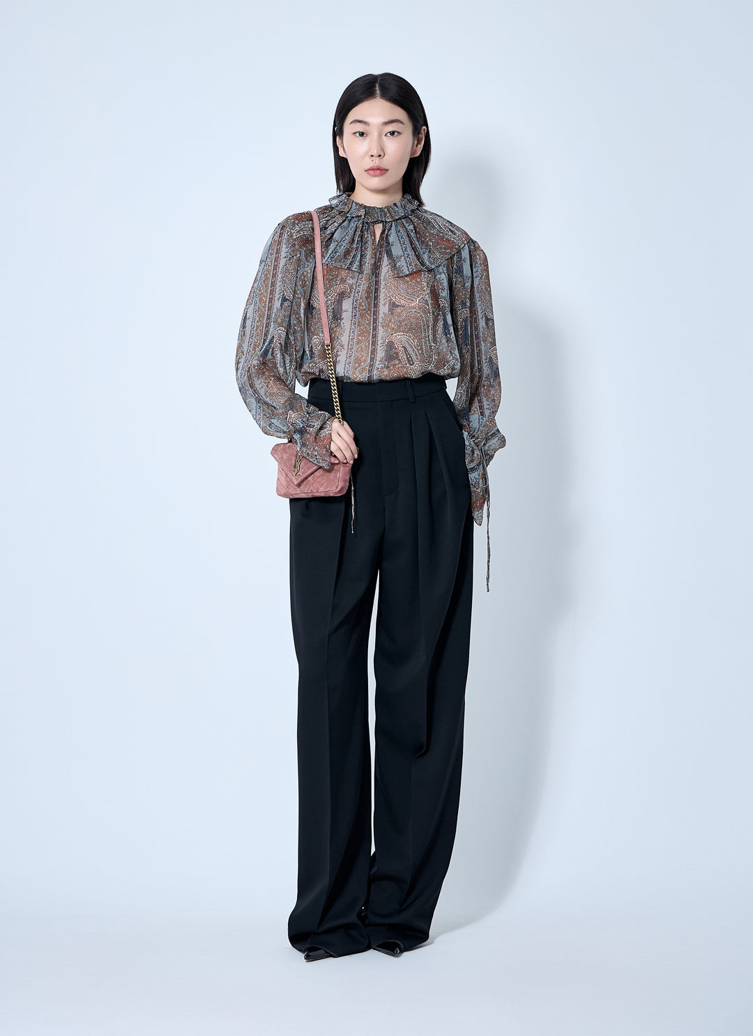 Saint Laurent Women Paisley Silk Georgette Blouse