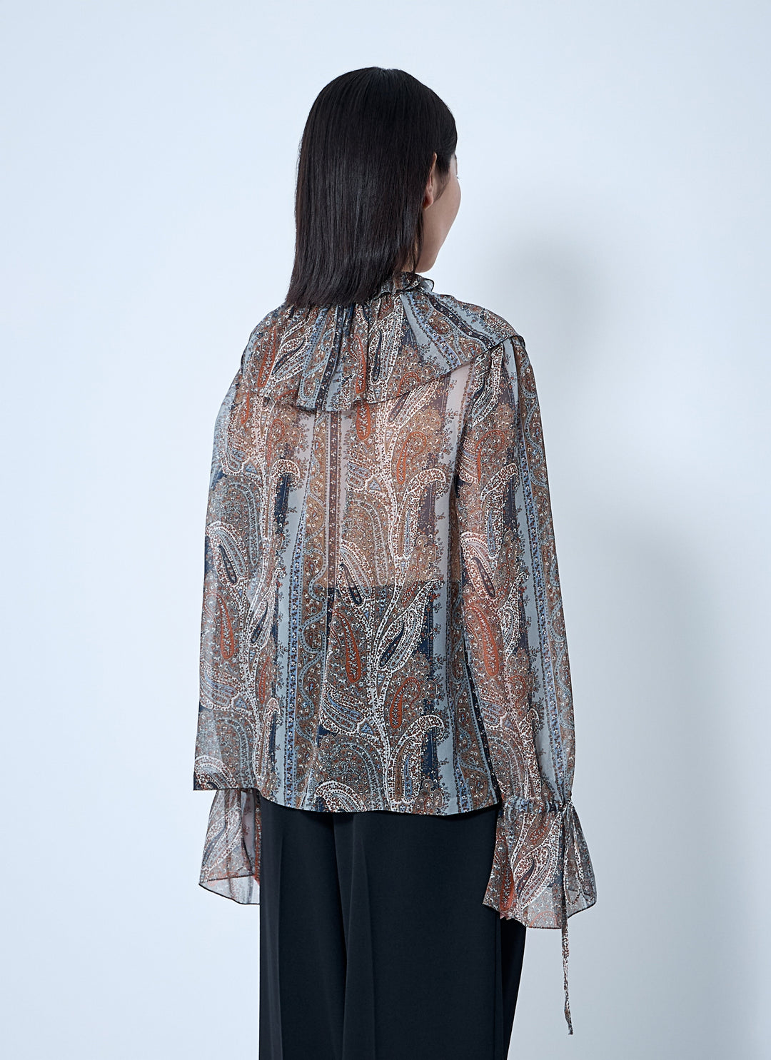 Saint Laurent Women Paisley Silk Georgette Blouse
