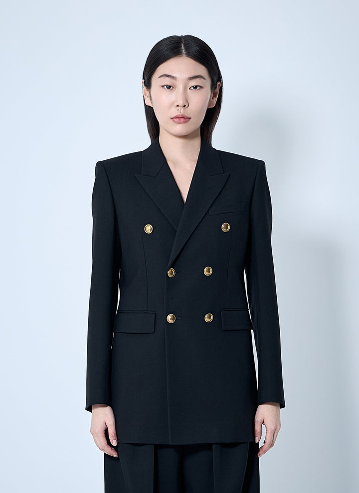 Saint Laurent Women Wool Gabardine Blazer