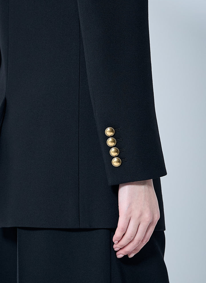 Saint Laurent Women Wool Gabardine Blazer