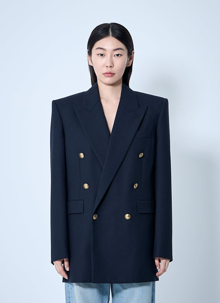 Saint Laurent Women Wool Chiné Blazer
