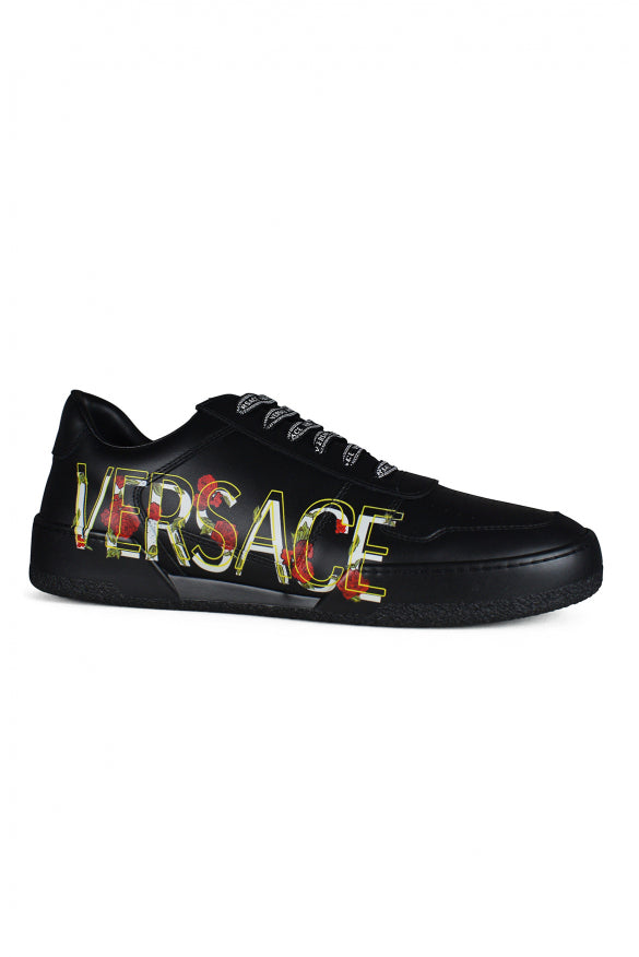 Versace Men Sneakers Black Floral