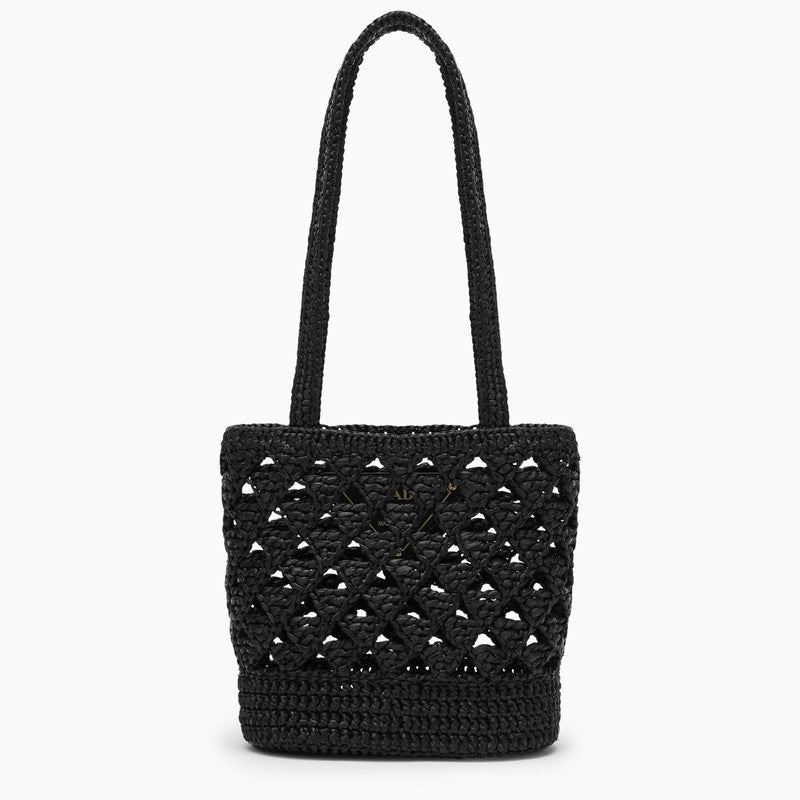 Prada Women Raffia Medium Shoulder Bag