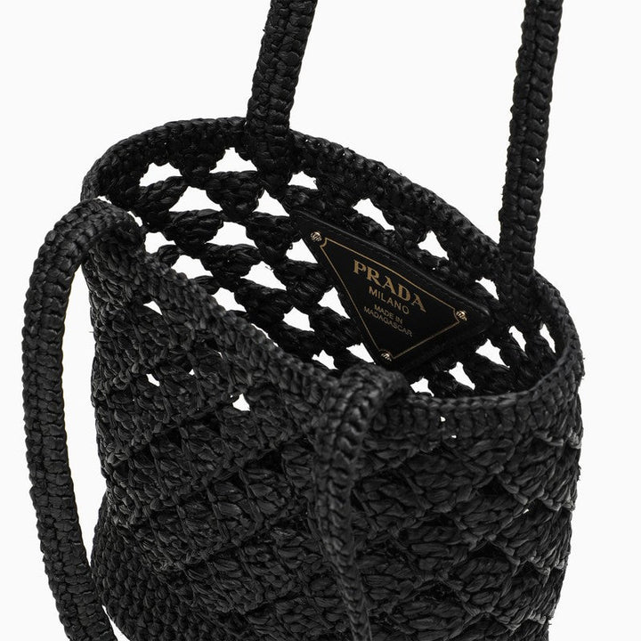 Prada Women Raffia Medium Shoulder Bag