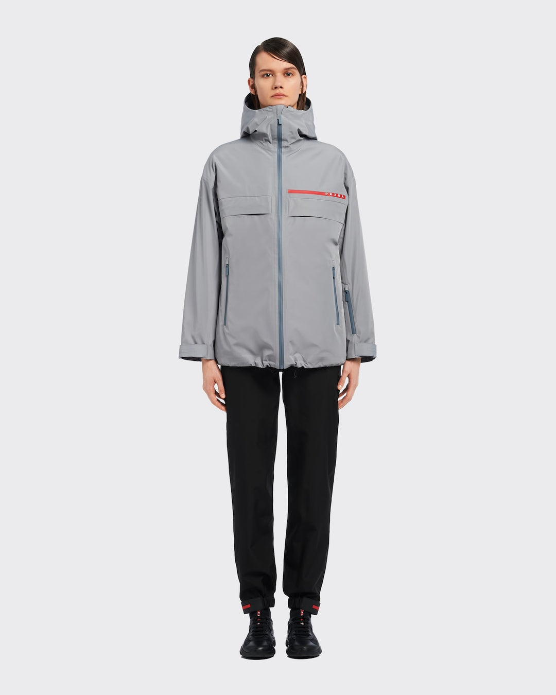 Prada Women Grey Gore-Tex® Oversize K-Way