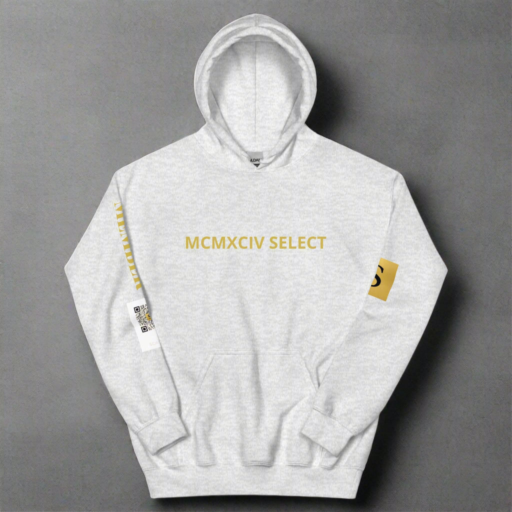 7994 SELECT luxury membership hoodie in premium fabric, available in multiple colors with painted logo design