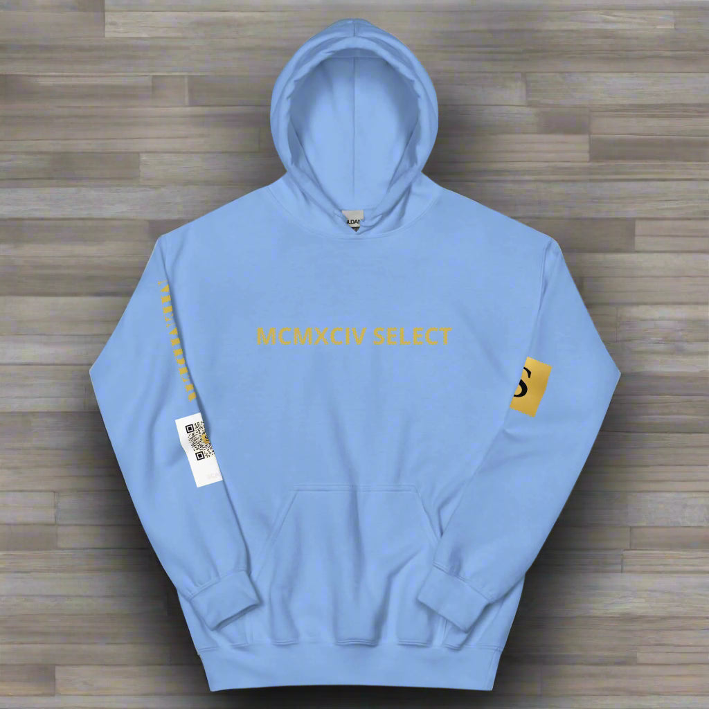 7994 SELECT luxury membership hoodie in premium fabric, available in multiple colors with painted logo design