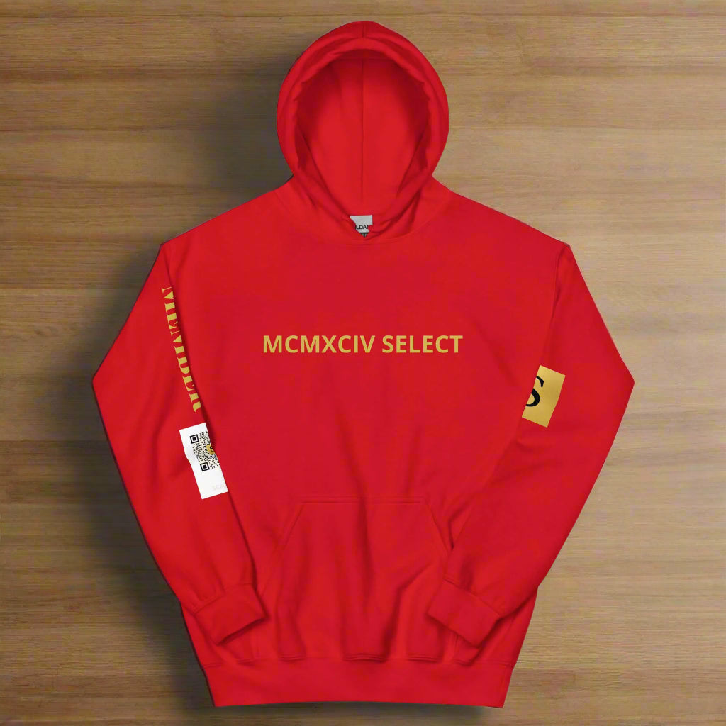7994 SELECT luxury membership hoodie in premium fabric, available in multiple colors with painted logo design
