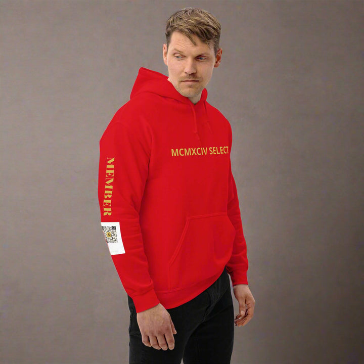 7994 SELECT luxury membership hoodie in premium fabric, available in multiple colors with painted logo design