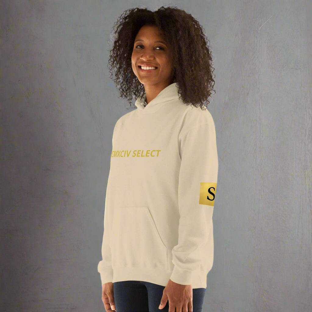 7994 SELECT luxury membership hoodie in premium fabric, available in multiple colors with painted logo design