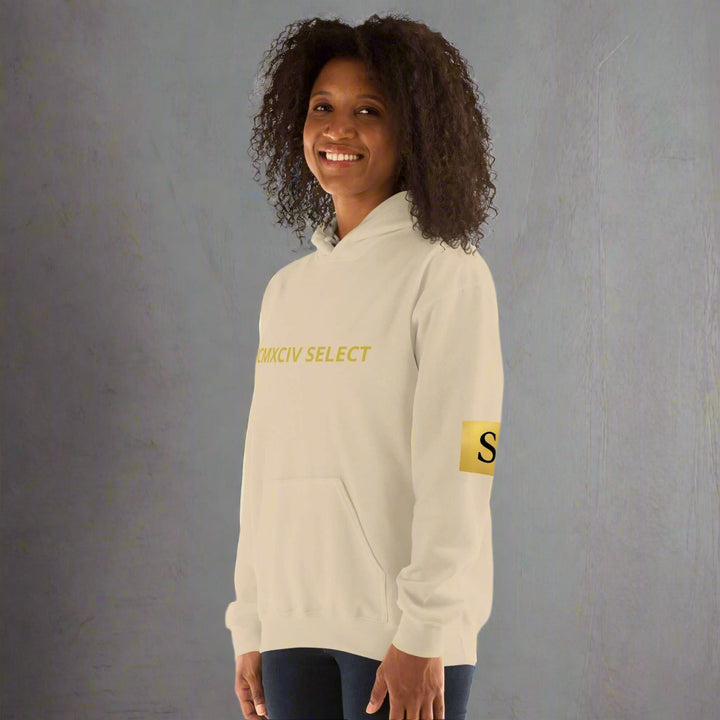 7994 SELECT luxury membership hoodie in premium fabric, available in multiple colors with painted logo design