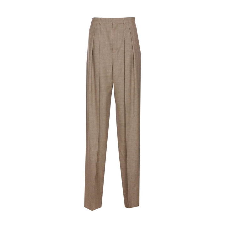 Saint Laurent Women Wide-Leg In Wool Caviar Pants