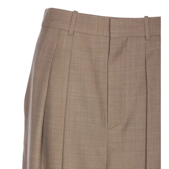 Saint Laurent Women Wide-Leg In Wool Caviar Pants