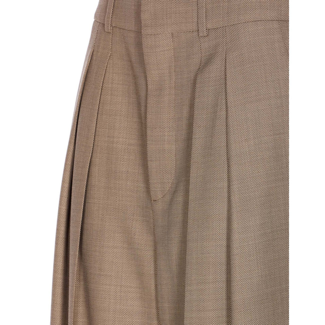 Saint Laurent Women Wide-Leg In Wool Caviar Pants