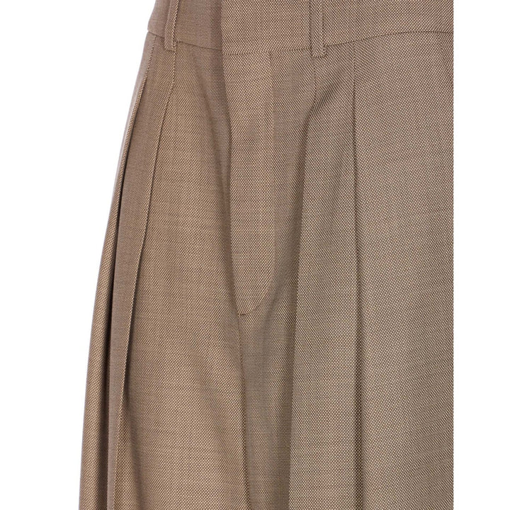 Saint Laurent Women Wide-Leg In Wool Caviar Pants
