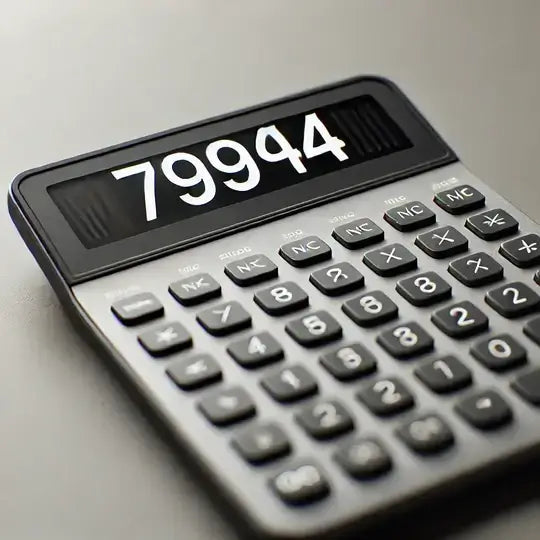 Virtual calculator with 79944 displayed
