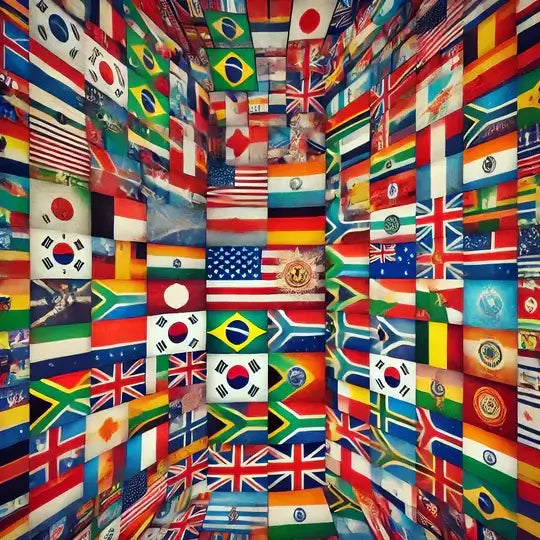 WORLD flag collage