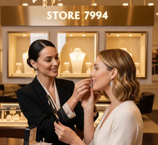 Woman assisting with earrings at STORE 7994