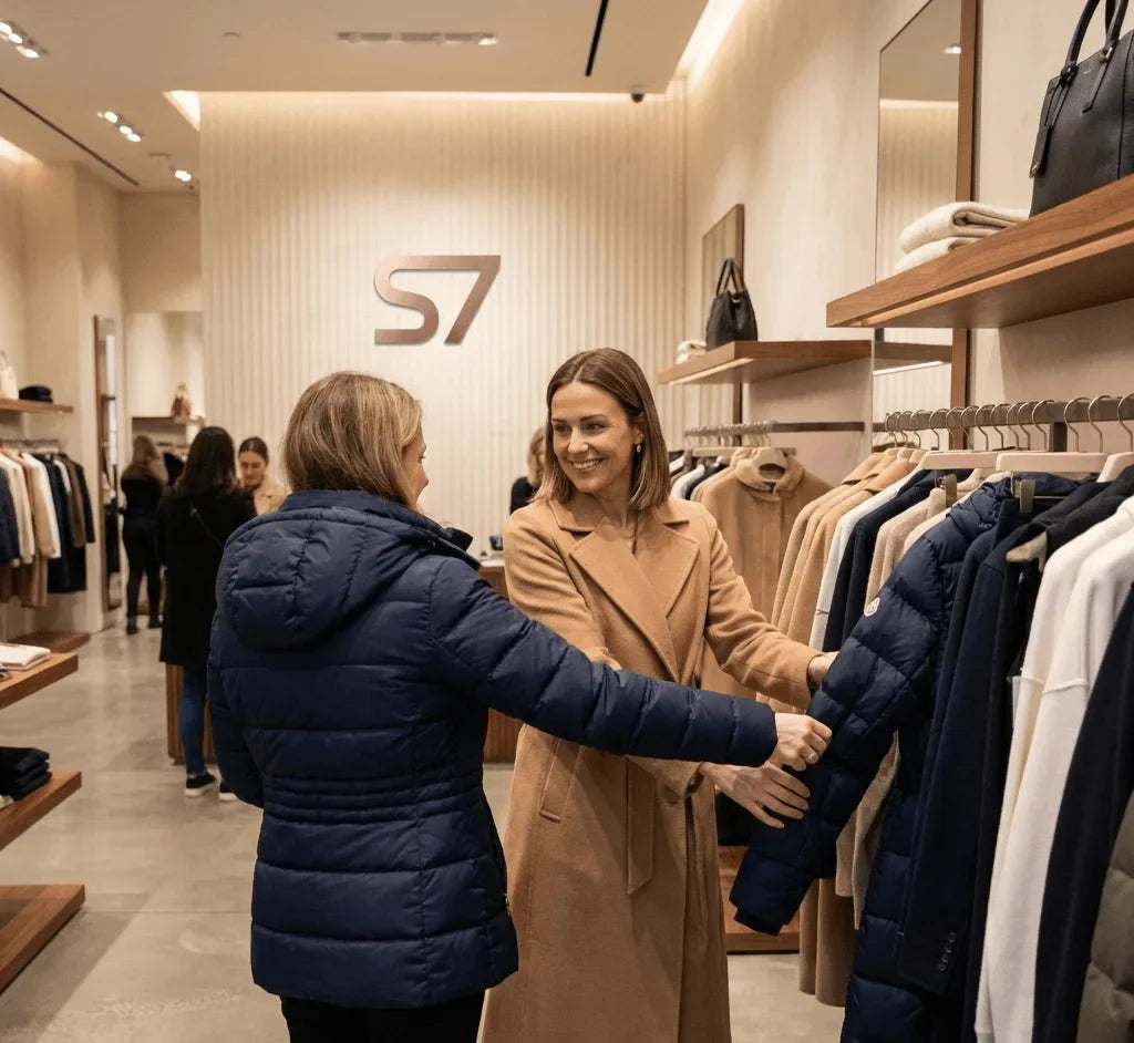Two women at S7 for Jackets & Coats