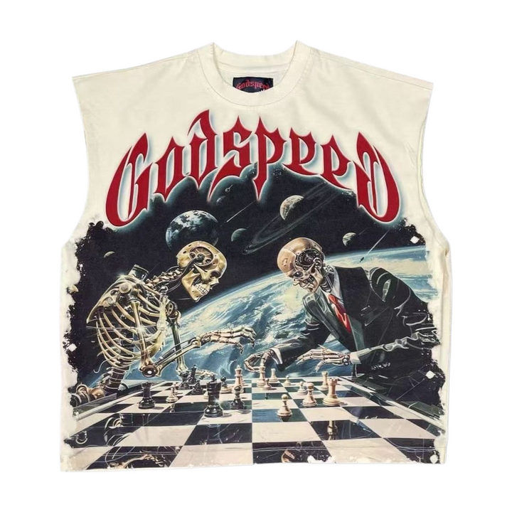Godspeed Checkmate Sleeveless T-Shirt Bone