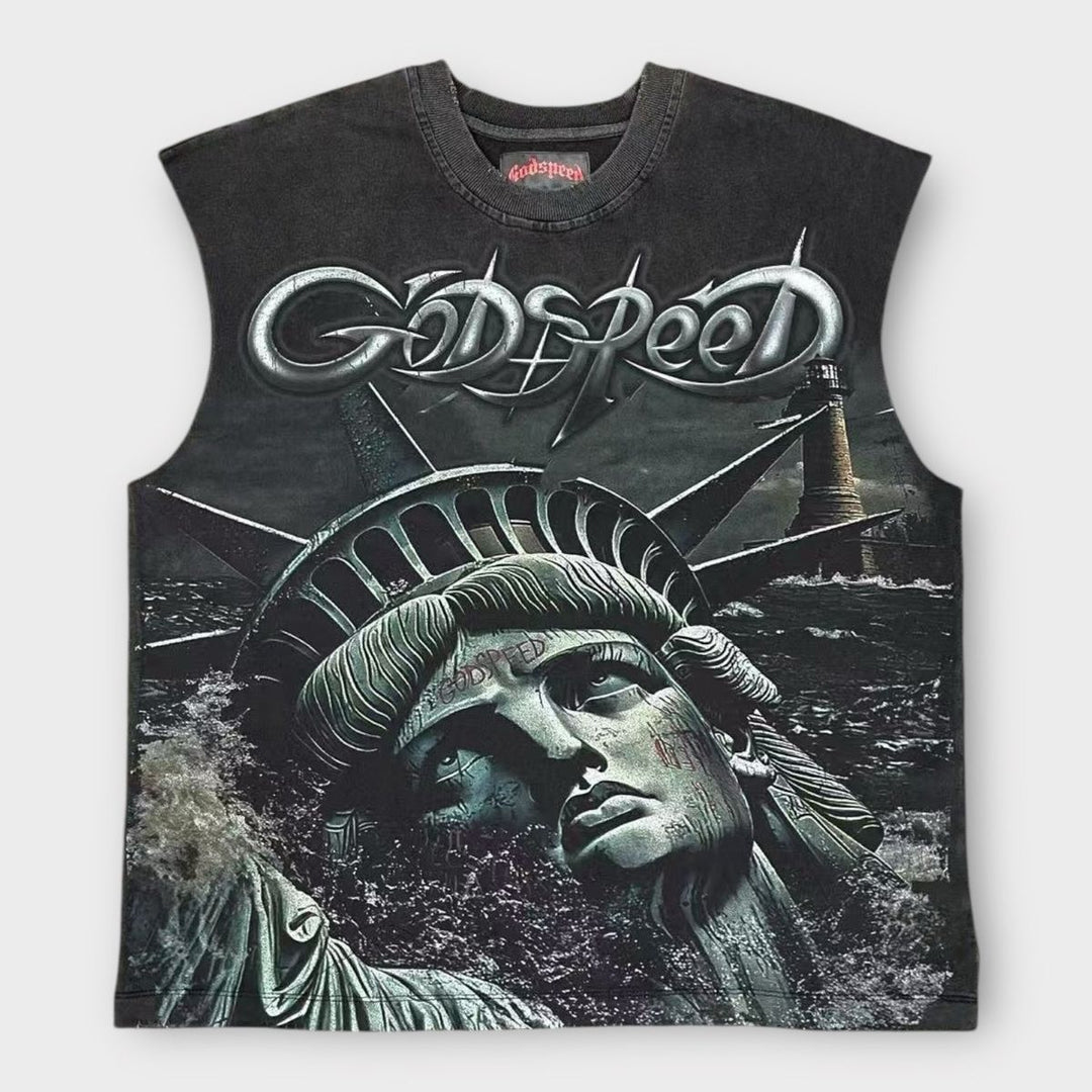 Godspeed Sunken Liberty 2 Sleeveless T-Shirt Black Wash