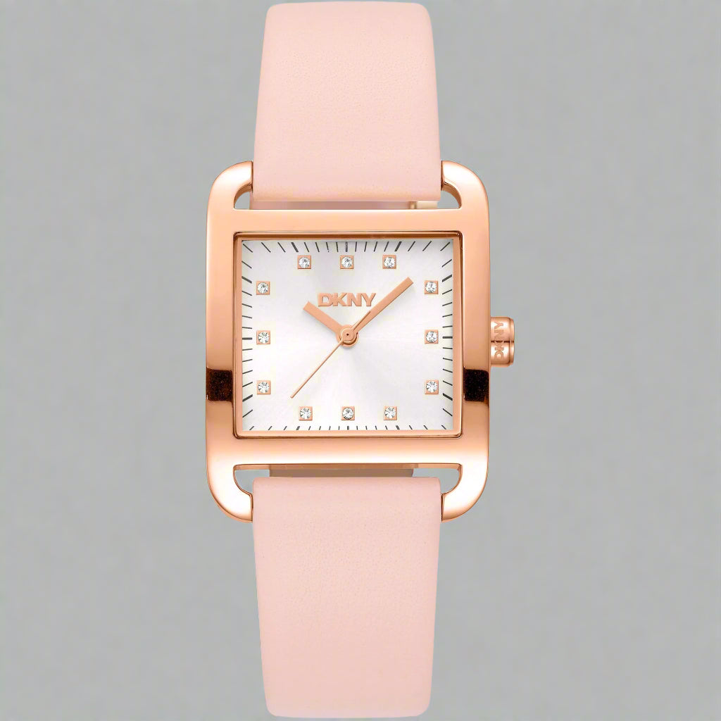 DKNY women's s white dial pink band analog Watches