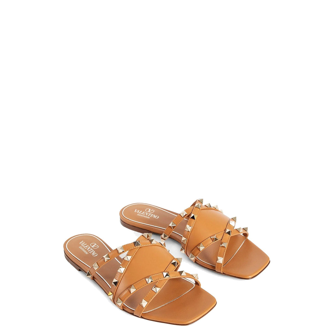 Valentino Garavani Rockstud Leather Flat Sandals Women