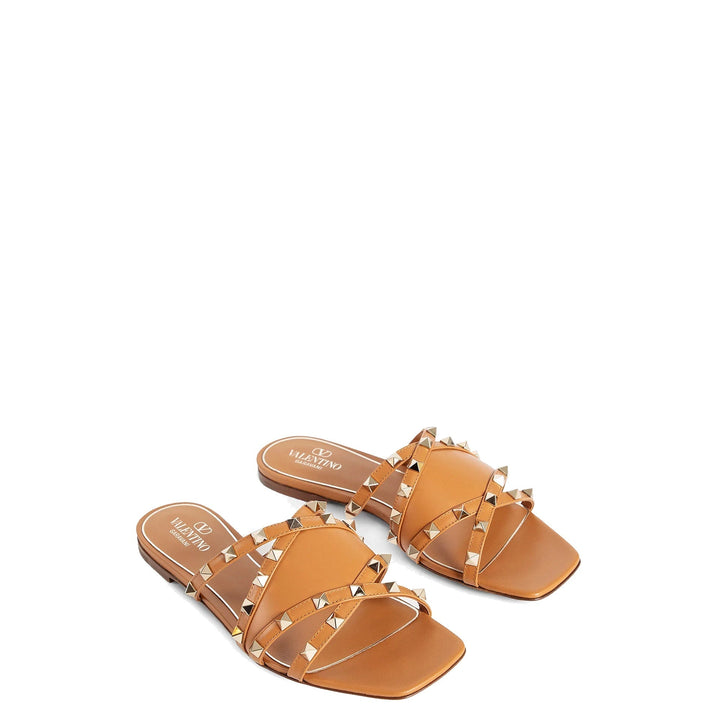 Valentino Garavani Rockstud Leather Flat Sandals Women