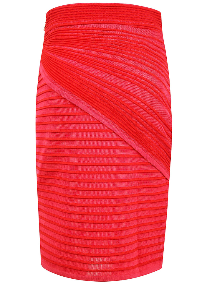 Balmain Women Flechage Knit Knee Lenght Skirt