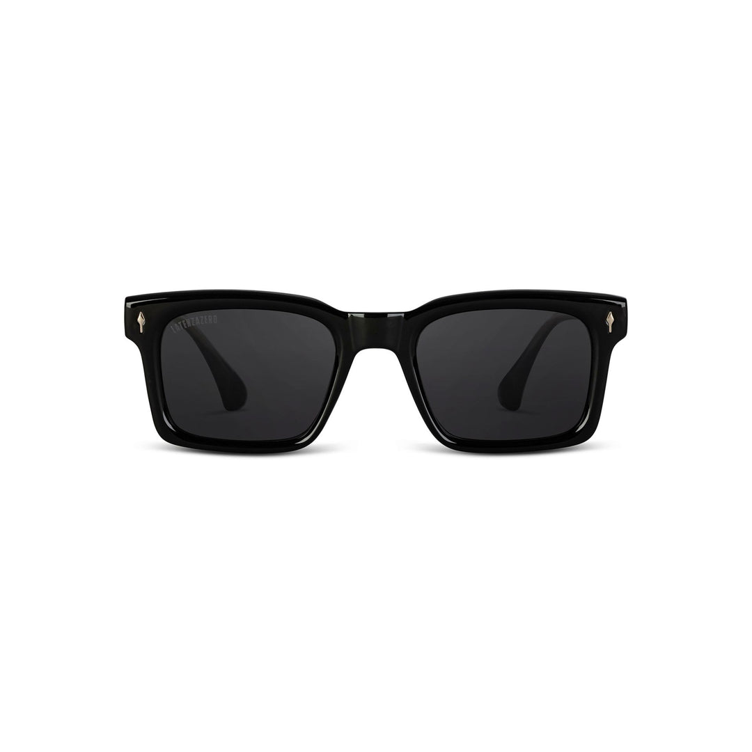 Black stylish Italian designed affordable sunglasses with UV protection.