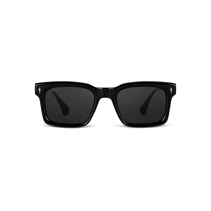 Black stylish Italian designed affordable sunglasses with UV protection.
